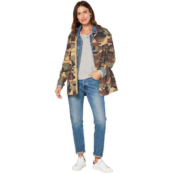 NWT outerknown camo utility jacket camouflage print Sz L linen blend cotton - Picture 3 of 13